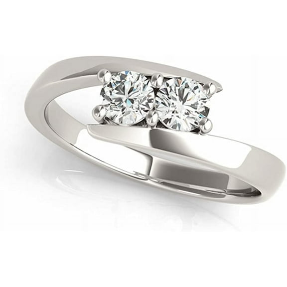 JewelMore Two-Stone Ring Forever Us 1/4 ct tw Diamonds 14K White Gold (White)