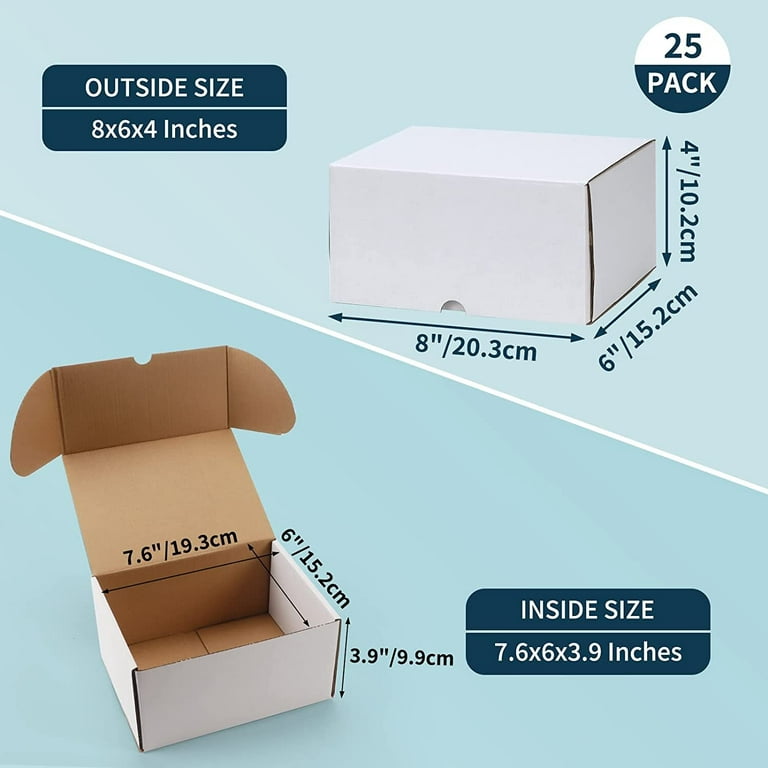  Shipping Boxes Mailers 8x6x4 inches Corrugated Cardboard Small  Packing Kraft Moving Mailing Box, Pack of 25 : Office Products