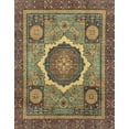 thumbnail image 1 of Ahgly Company Machine Washable Indoor Rectangle Abstract Brass Green Area Rugs, 8' x 10', 1 of 7
