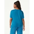 thumbnail image 6 of Joyspun Women's V-Neck Sleep T-Shirt, Sizes S to 3X, 6 of 6