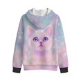 thumbnail image 3 of Psesaysky Girls Sweatshirt White Cat Print Hoodie Cozy Soft Winter Jacket Coat with Pocket Zip Up Hoodie for Girls, Size L, 3 of 7