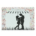 thumbnail image 1 of Umbrella Girl Cutting Board, Illustration of a Young Couple with Musical and Hearts, Decorative Tempered Glass Cutting and Serving Board, in 3 Sizes, by Ambesonne, 1 of 2
