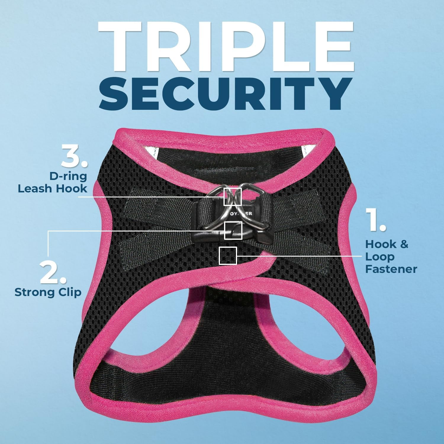 Voyager Step-in Air All Weather Mesh Harness and Reflective Dog 5 ft Leash Combo with Neoprene Handle, for Small, Medium and Large Breed Puppies - Black/Pink Trim, Small