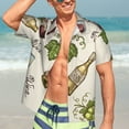 thumbnail image 7 of Kll Men'S Hawaiian Shirt Short Sleeve Button Down Beach Shirts-Grapes Bbottles Wine, 7 of 7