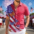 thumbnail image 2 of Leey-World 250 Anniversary Usa Shirt Mens Hawaiian Shirt Patriotic Independence Day Short Sleeve Button Down(Watermelon Red,XL), 2 of 8
