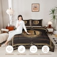 thumbnail image 3 of Castle Fairy Western Wood Letter H Twin Comforter Sets 3-Piece for Adults,Vintage Texas Star Bedding Set for Home Decor,Black Reversible, 3 of 6