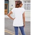 thumbnail image 4 of Mengpipi Womens Tops Textured Cap Sleeve Lightweight Casual Knit Shirts S-XXL, 4 of 5