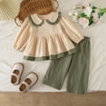 thumbnail image 2 of yboeqw Girl Clothes Outfit Cute Print Long Sleeve T-Shirts Top Straight Pants Little Girls Set,Size 3-4 Years, 2 of 9