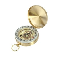 Toyvian Durable Golden Metal Compass for Outdoor Navigation with Portable Design