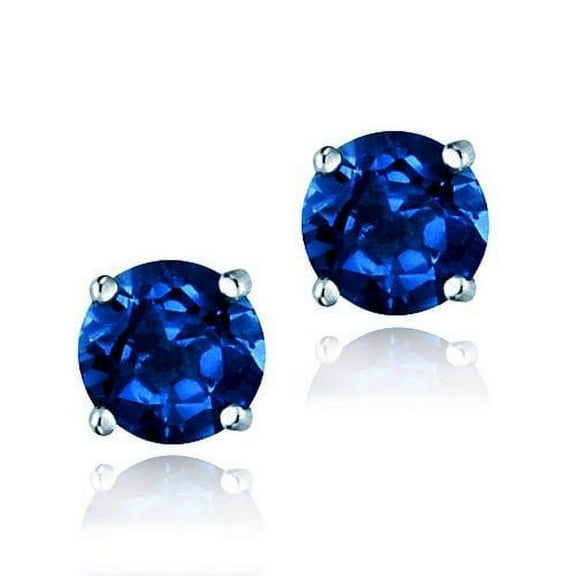 Sterling Silver Blue Stud Earrings Made with Swarovski Crystals