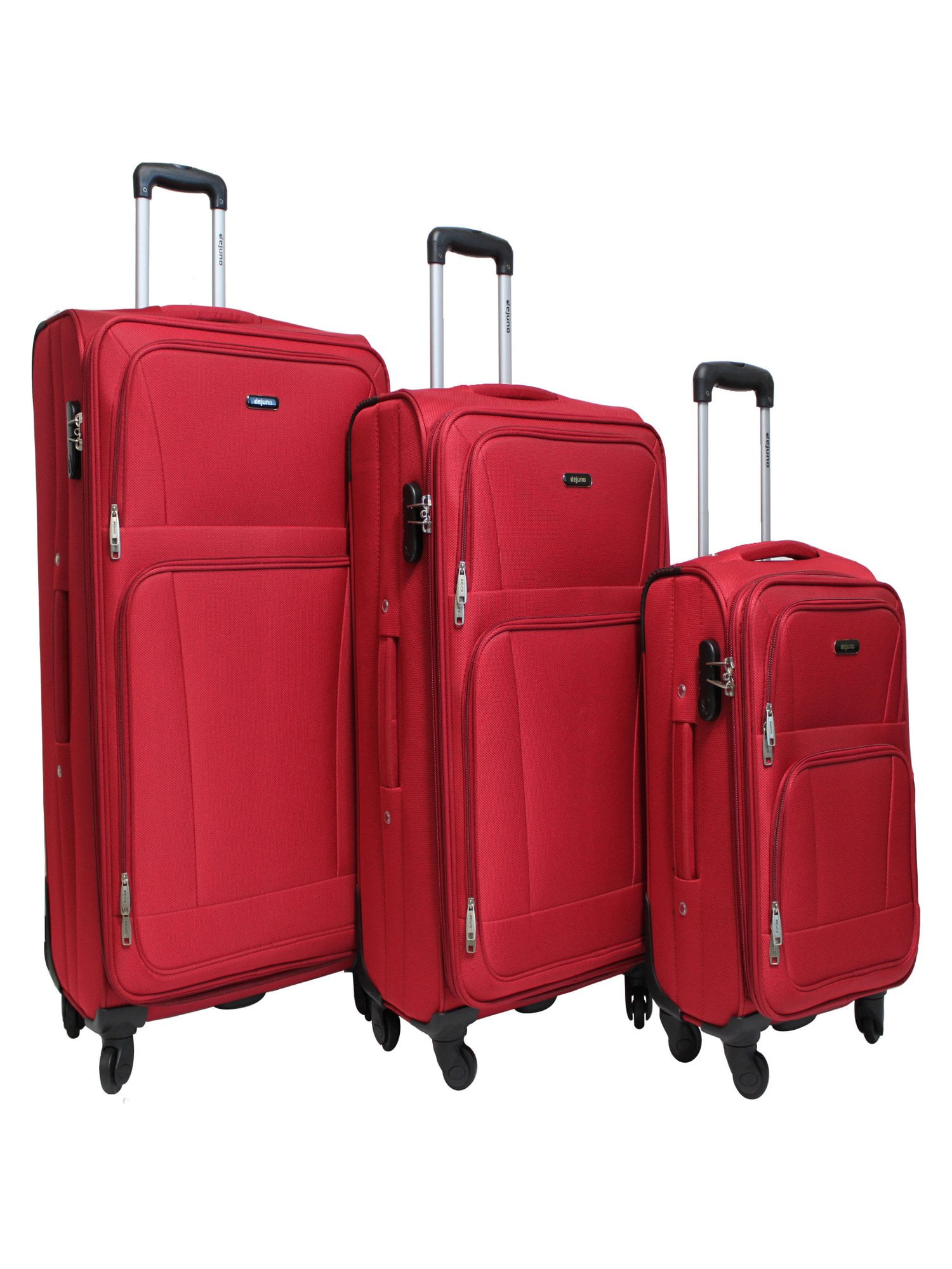 Dejuno The Escape 3 Piece Softside Lightweight Spinner Luggage Set
