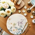 thumbnail image 2 of Watercolor Spring Floral Round 15 Inch Placemats Set of 2, Farmhouse Daisy Green Botanical HeatResistant Non Slip Place Mats for Dining Table, Wipeable Braided Kitchen Table Mats for Housewarming, 2 of 9