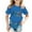 Blue, variant on MIXUE Toddler Girls Tops & T-Shirts Summer Letter Print Round Neck Short Sleeve Fashion Casual Back To School Tshirts Holiday Wear,Black,3-4 Years