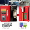 thumbnail image 2 of Dteck for Samsung Galaxy Z Fold 6 Wallet Case with S Pen Holder & Crossbody Lanyard Strap & Wrist Strip, Shockproof Leather Case Stand Protective Cover for Galaxy Z Fold 6,Red, 2 of 9