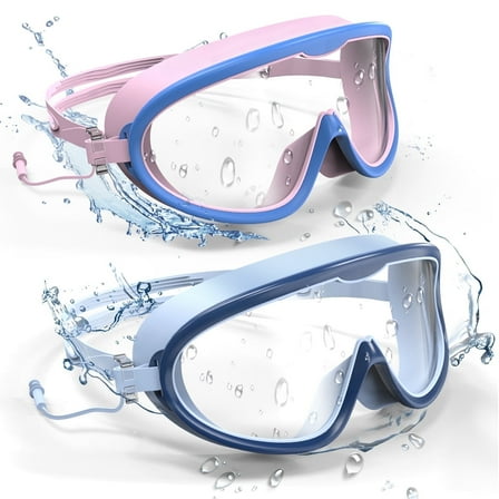 GPED Kids Swim Goggles, 2 Pack No Leaking Anti Fog Swimming Goggles for Age 3-15 Boys Girls