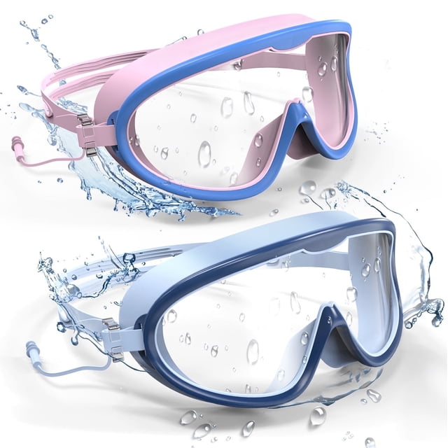 GPED Gafas de Natación para Niños, Paquete de 2 Gafas de Natación Anti-fugas para Niños y Niñas de 3 a 15 Años