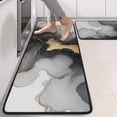 thumbnail image 2 of Kitchen Rugs Sets Of 2,Black Gray Gold Marble Pattern Anti Fatigue Kitchen Mat Rugs Non Slip Washable,Decorative Kitchen Floor Mats for Kitchen,Sink,Laundry,17"x47"+17"x47", 2 of 5