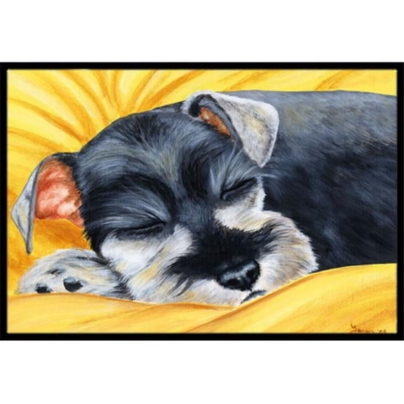 Carolines Treasures Snoozing Schnauzer Indoor or Outdoor Mat, 18 x 27