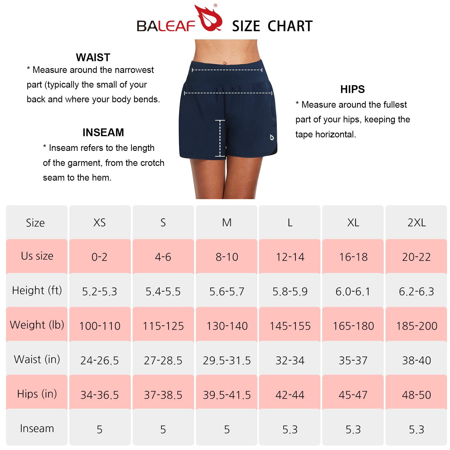 BALEAF Womens Shorts 5 Inches Quick Dry Running Gym Workout Active Wear  with Zipper Pocket Black Size XS 