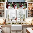 Winter Red Snowman Christmas Ball Tie Up Valance Curtain for Kitchen