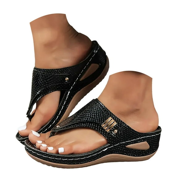 Orthopedic Flip Flop Sandals for Women 2025 Fashion Comfortable Platform Wedge Walking Slides Dressy Sandals