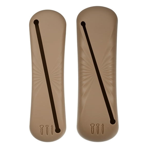 Unique Bargains 2 Pcs Travel Makeup Bag Makeup Brush Holder Portable Makeup Organizer Bag Waterproof Silicone Brown