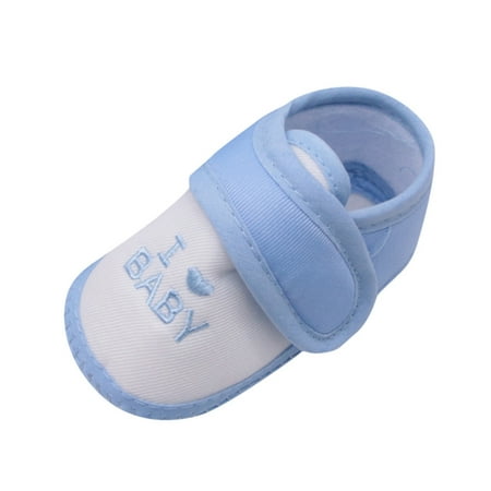 

DNDKILG Baby Toddler Girl Boy Non-Slip Soft Sole Slippers Sneakers Newborn Infant Spring Summer Fall Letter Breathable First Walkers Shoes Blue 0-18M 13