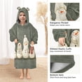 thumbnail image 3 of FORMRS Wearable Blanket Hoodie with Sleeves for Kids Cozy Flannel Sweatshirt, Gray Snowmen, 3 of 7