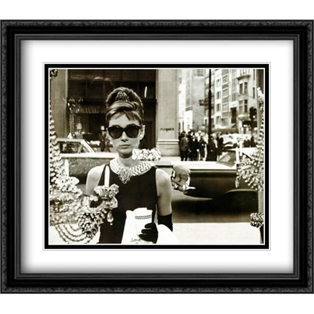 Audrey Hepburn Window 28x28 Double Matted Large Black Ornate Framed Movie Star Poster Art Print