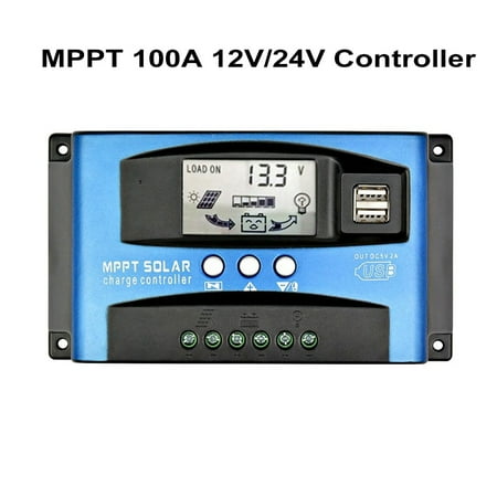 

GLFSIL MPPT 30~100A 12/24V Solar Panel Regulator Charge Controller Auto LCD Dual USB