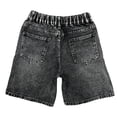 thumbnail image 3 of ZHANGDER Girls Jean Shorts Baggy Wide Leg Washed Denim Shorts Trendy Y2k Vintage Bermuda Jorts, Black 11-12 Years, 3 of 6