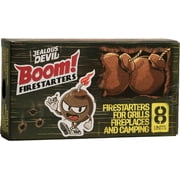 Jealous Devil Boom Fire Starters 8 Pack for Charcoal Grilling and Campfires