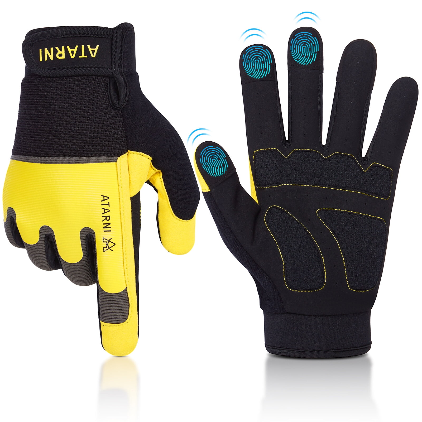 Vbiger Work Gloves Mens & Women, Full Finger Touch Screen Utility