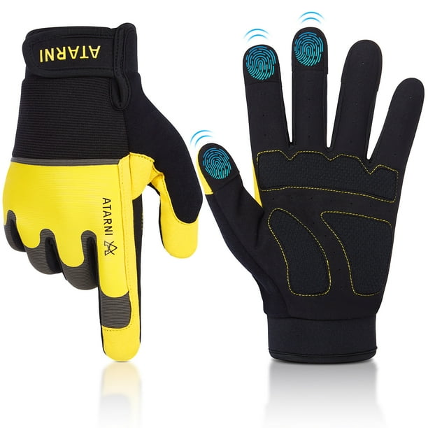 Vbiger Work Gloves Mens & Women, Full Finger Touch Screen Utility