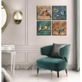 thumbnail image 2 of Bird Canvas Wall Art for Bedroom 14x14 4 Pieces Rustic Wall Decor Animal Picture Framed Artwork Vintage Theme Prints Paintings Ready to Hang for Home Bathroom Kitchen Office Decorations, 2 of 6