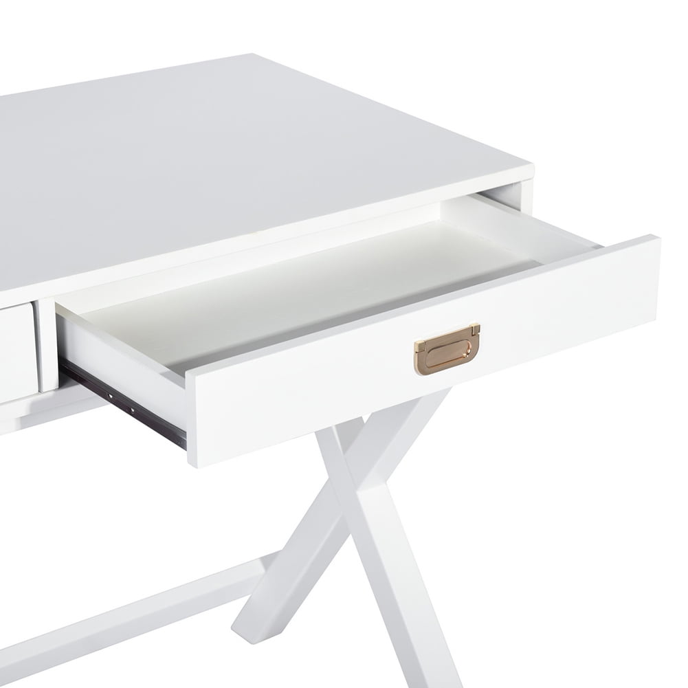 Kepooman 44" Modern Wooden Console Table with Drawers for Small Spaces, White Kepooman 44" Modern Wooden Console Table with Drawers for Small Spaces, White