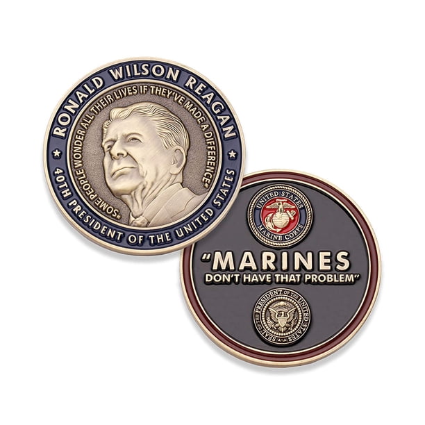 Marine Corps Challenge Coin - USMC Ronald Reagan U.S. Marine Quote Military Coin - Walmart.com