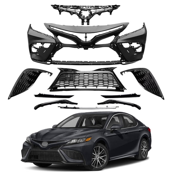 For 2021-2024 Toyota Camry SE XSE Front Bumper Grille Fog Light Cover Trim Set