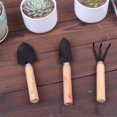 thumbnail image 3 of Moyic Juego de rastrillo de palas de 3 uds., pala en miniatura útil ancha y práctica, mango de madera para excavación de suelo, Jardín y Patio, 3 of 6