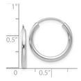 thumbnail image 2 of Auriga Fine Jewelry 14K White Gold Endless 2mm Hoop Earrings for Women (L-17.5mm, W-17.5mm), 2 of 5