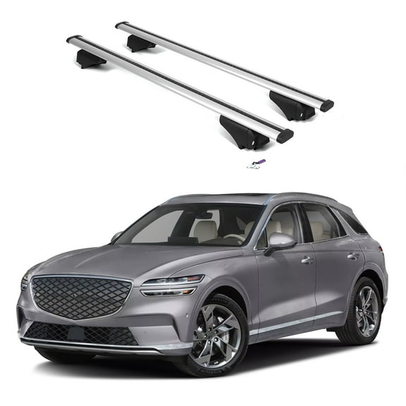 ERKUL 220lbs Roof Rack Cross Bars for Genesis GV70 Electrified EV 2023-2025 | Aluminum Crossbars with Anti Theft Lock for Rooftop | Compatible with Flush Rails - Silver