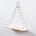 thumbnail image 4 of 2 Pcs Creative Flower Pot Storage Rack Hanging Rope Shelf Wooden Basket Wall Ornaments(Small Size), 4 of 10