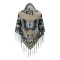 thumbnail image 4 of XISAOK Lace Triangle Scarf Butterfly Embroidered Shawl Wrap Sheer Shawl With Fringe, 4 of 21