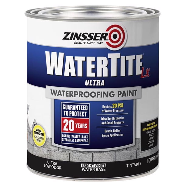 Pintura Impermeabilizante Zinsser WaterTite Bright White 1L