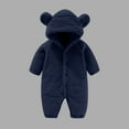thumbnail image 6 of breaise Baby Newborn Fleece Jumpsuit Romper Boy Girls Hooded Winter Snowsuit Infant Fleece Romper Navy 12 Months, 6 of 6