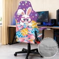 thumbnail image 6 of Whosucclay Purple Rabbit Egg Print Gaming Chair Covers with Armrest Covers Office Computer Game Chair Slipcovers Universal Chairs Cover for Reclining Racing Gaming Chairs Easter Decor, 6 of 8