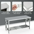 thumbnail image 4 of Stainless Steel Table, 24 x 60 Inches Folding Heavy Duty Table for Kitchen, Commercial Stainless Steel Prep Table with Adjustable Undershelf, for Restaurant, Home and Hotel, 4 of 9