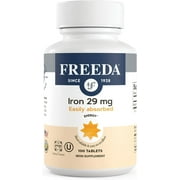 Freeda Iron Supplement - Ferrous Fumarate Iron Tablets for Iron Deficiency - Gentle Iron Supplement (100 Ct)