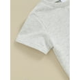 thumbnail image 6 of Qtinghua Infant Toddler Baby Girl Boy Summer Clothes Short Sleeve Embroidery T-shirt Tops with Shorts Outfits Light Gray 0-6 Months, 6 of 9