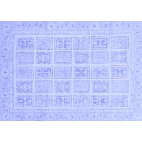 Ahgly Company Indoor Rectangle Abstract Blue Modern Area Rugs, 2' x 3'